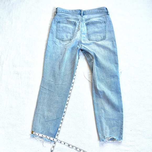 FP WE THE FREE HIGHRISE DISTRESSED BF BAGGY FIT EXPOSED BUTTON FLY RAW HEM  Sz29 - Picture 10 of 12